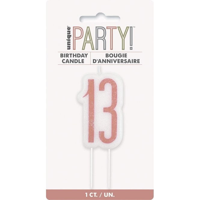 Rose Gold Numerical Candle-13