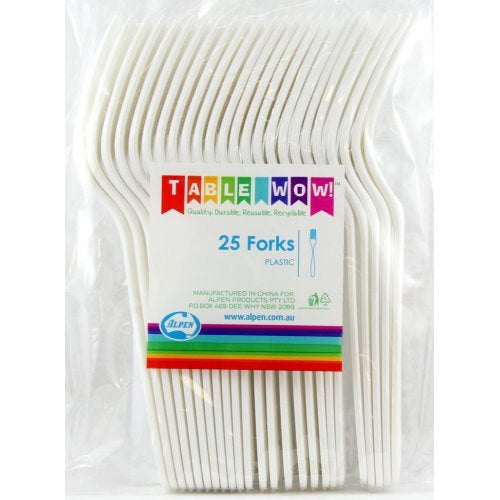 Plastic Forks White Pack of 20