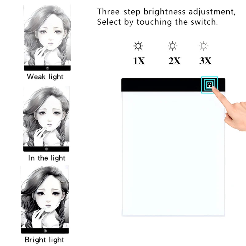 LED Photocopying Table Drawing Board Children's Light-transmitting Copying Table Brightness Adjustable Copy Board Painting Toys