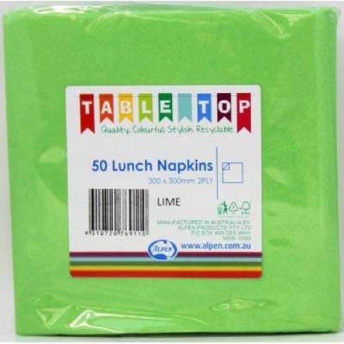 Lunch Napkins Lime Green Pack of 50