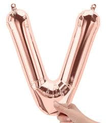 Foil Balloon 16" Letter Rose Gold #V