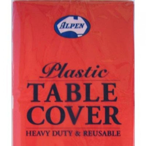 Round Plastic Tablecover Red