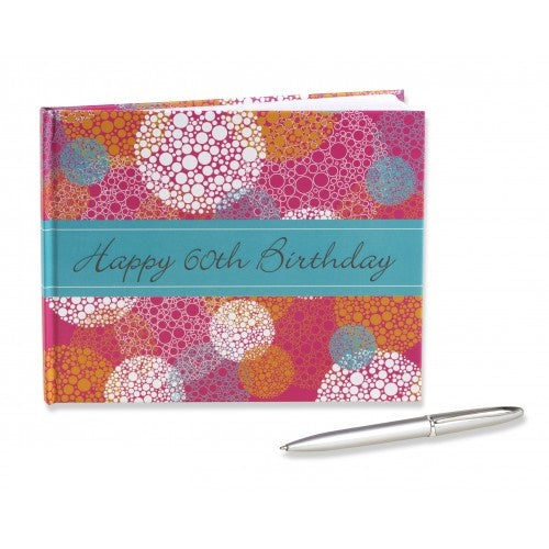 60th Birthday Guest Book Pink