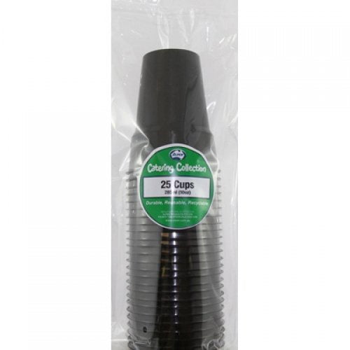 Plastic Cups Black Pack of 20