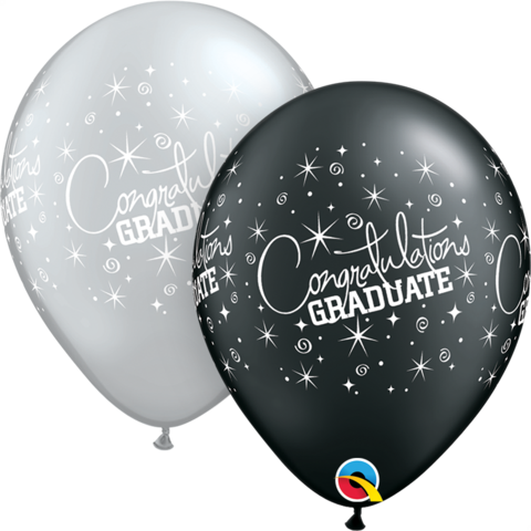 11" Print B&s Congrats Grad Latex Balloons Pack Of 50