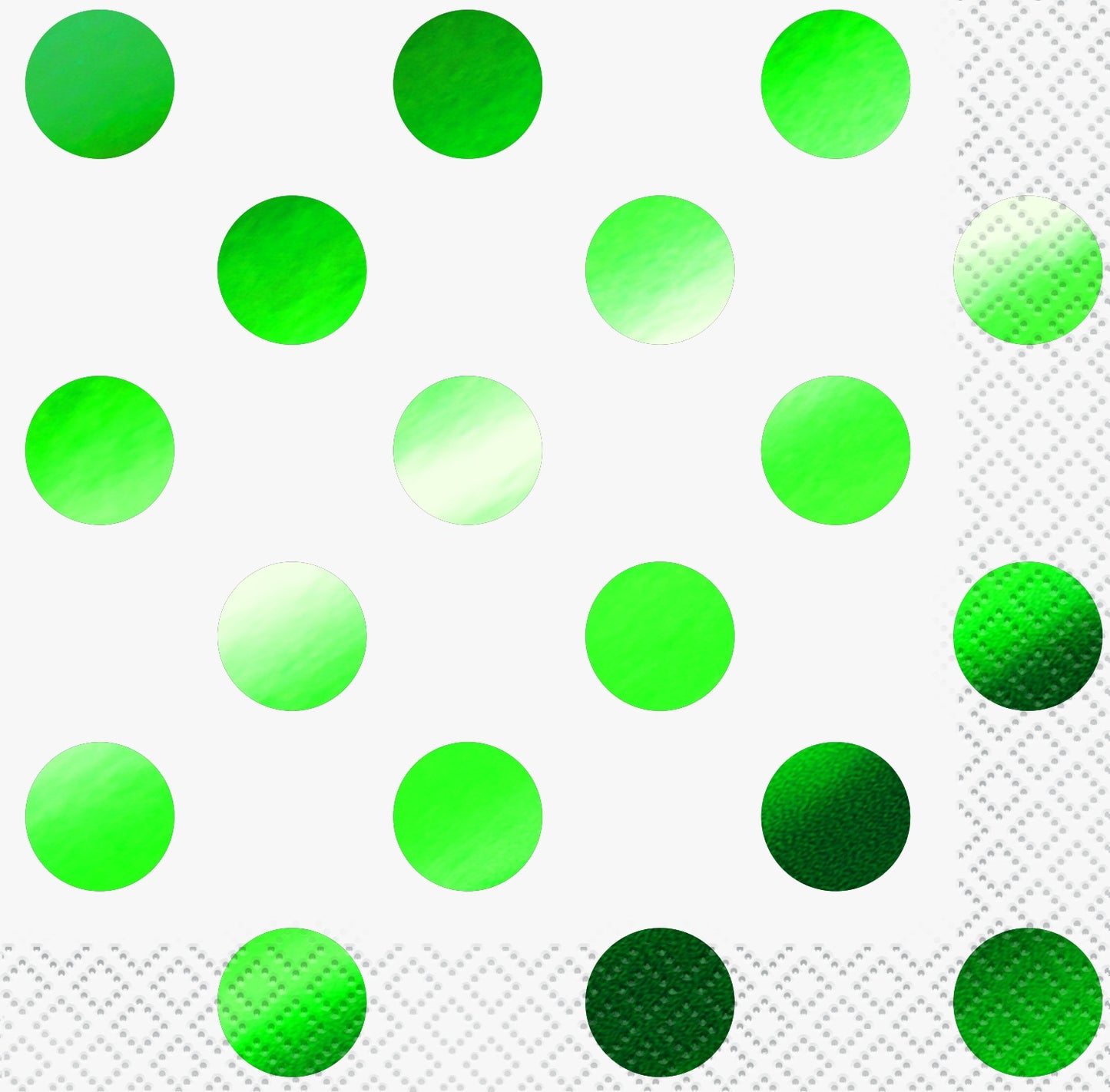 GREEN BEVERAGE NAPKIN FOIL DOTS