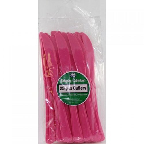 Plastic Knife Magenta Pack of 20