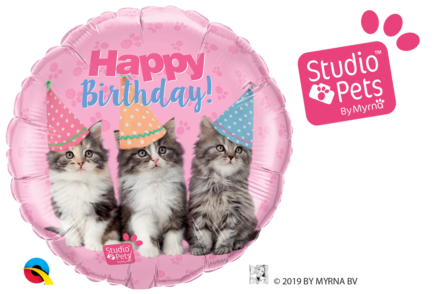 Studio Pets - Birthday Kittens Round Foil Balloon 18"