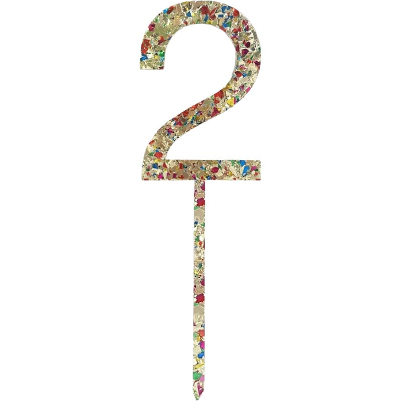 Acrylic Number Cake Topper 2