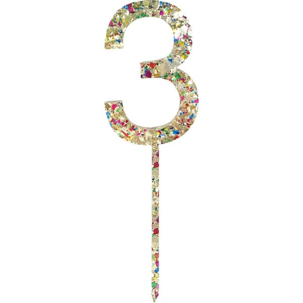Acrylic Number Cake Topper 3