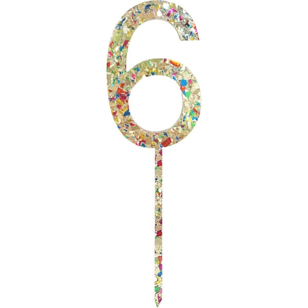 Acrylic Number Cake Topper 6