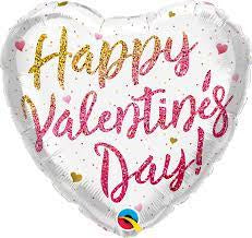 Glitter Happy Valentines Day Foil 18''(46cm)