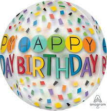 Orbz Happy Birthday Colourful Funfetti 16''(40cm)