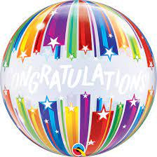 Bubble Balloon 22" Congratulations Shooting Stars