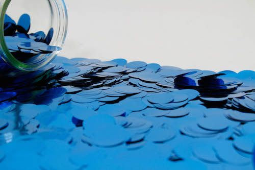 Metallic Confetti 2cm Carribean Blue 250g