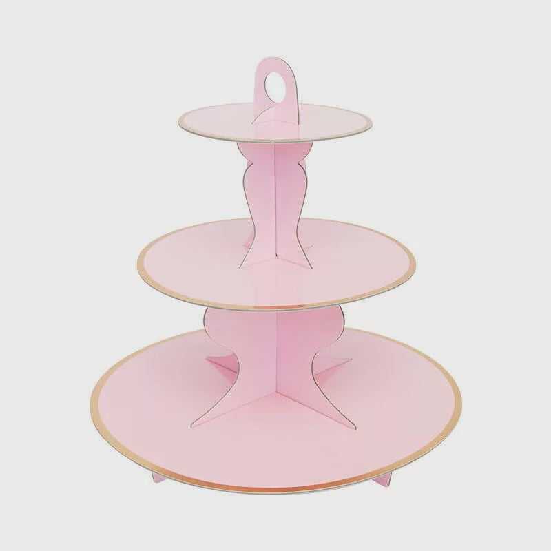 Eco Pink 3 Tier Cupcake & Cake Stand