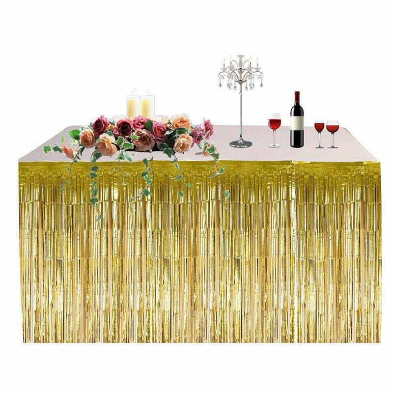 Gold Metallic Fringe Table Skirt 2.75m x 75cm