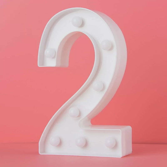 LED Number Light "2" – 22cm Battery Operated Party Decoration