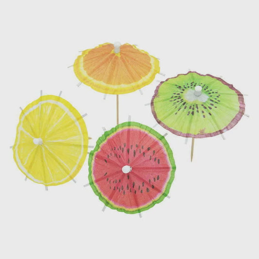 Fruit Umbrella Picks – 10cm Party Drink & Food Decorations – Pack of 20