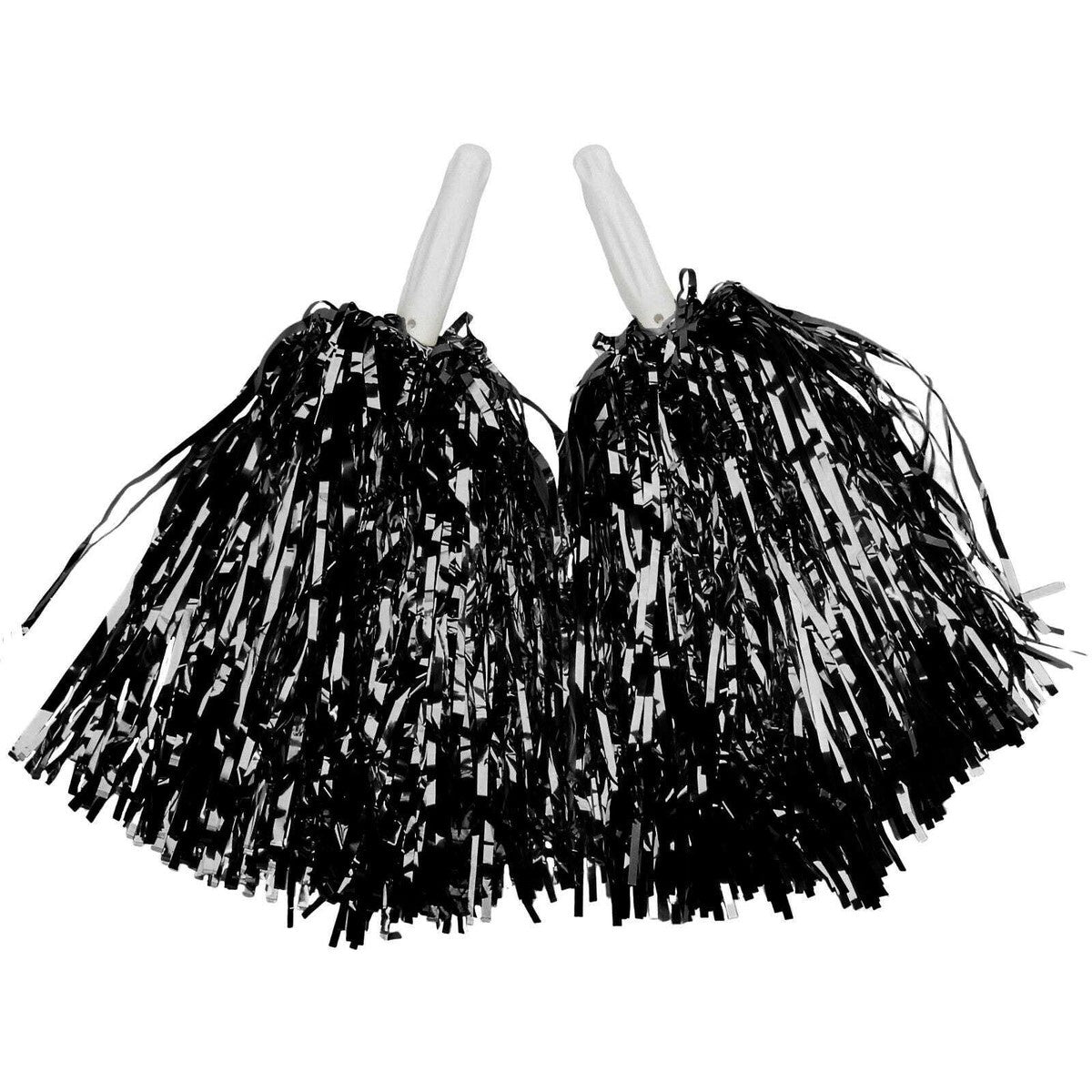 2PK METALLIC POM POM-BLACK