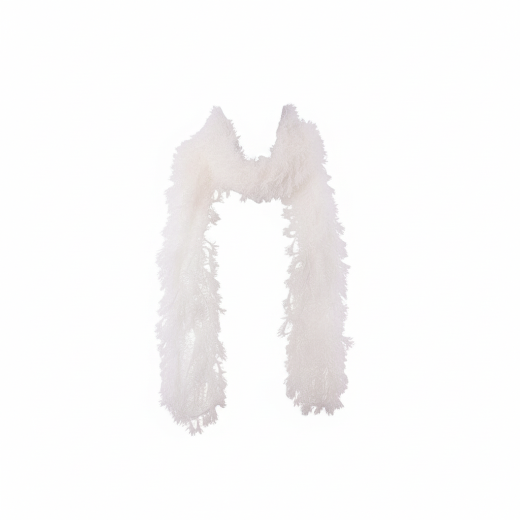 150cm White Feather-Style Polyester Boa – Costume & Party Accessory