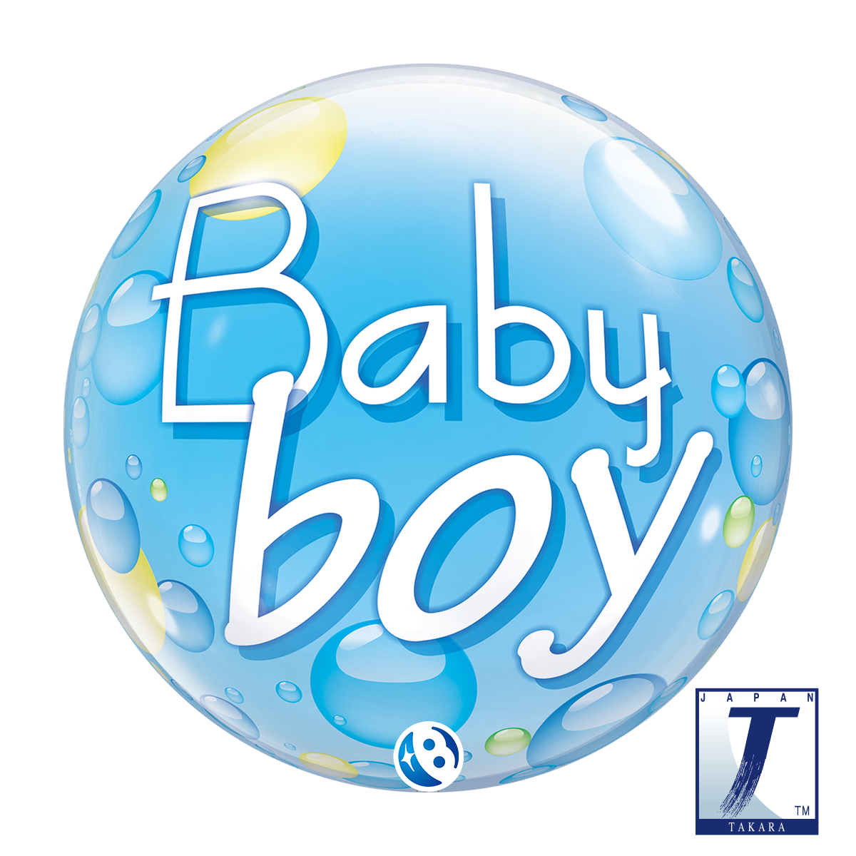 Takara Bubble Balloon – Baby Boy Blue Confetti Dots 56cm (22")