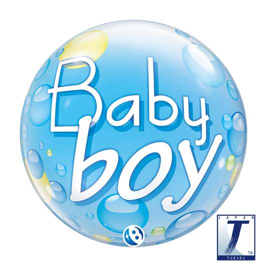 Takara Bubble Balloon – Baby Boy Blue Confetti Dots 56cm (22")
