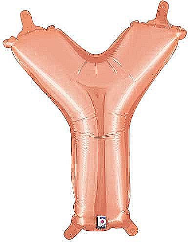 Large Foil Alphabet 34inch Balloon Rose Gold- Y