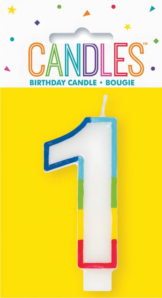 RAINBOW NUMERAL CANDLE - 1