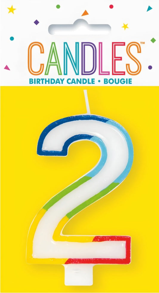 RAINBOW NUMERAL CANDLE - 2