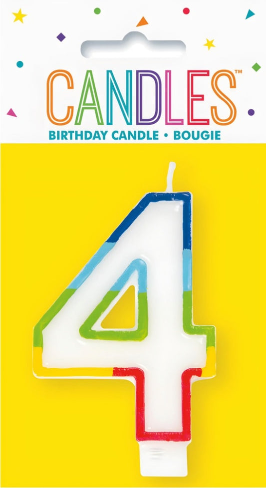 RAINBOW NUMERAL CANDLE - 4