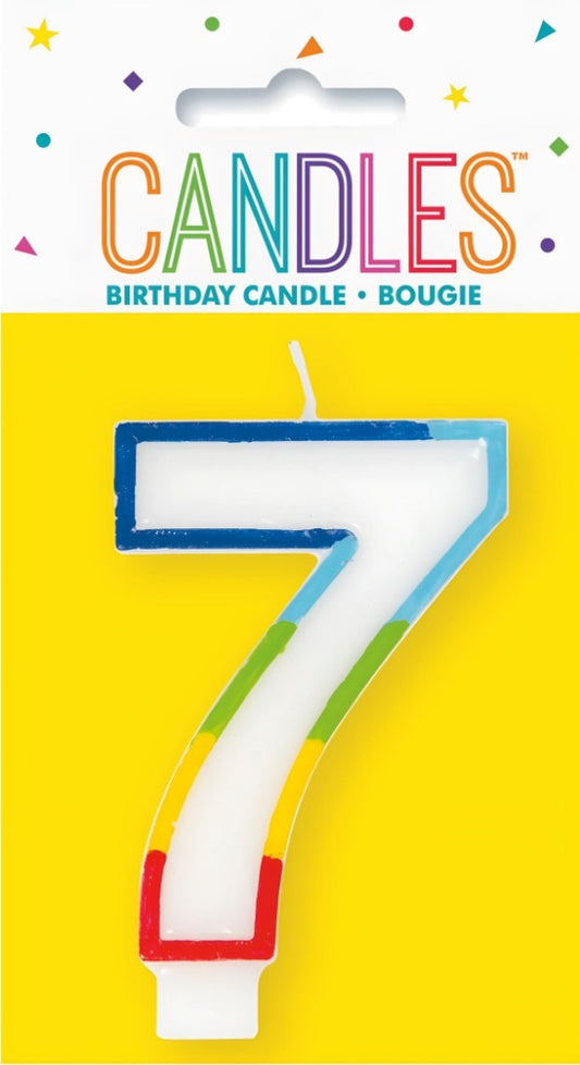 RAINBOW NUMERAL CANDLE - 7