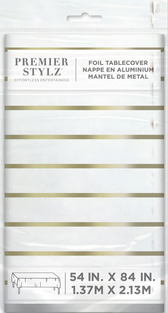 GLD FL STRPD TBLCVR 54X84