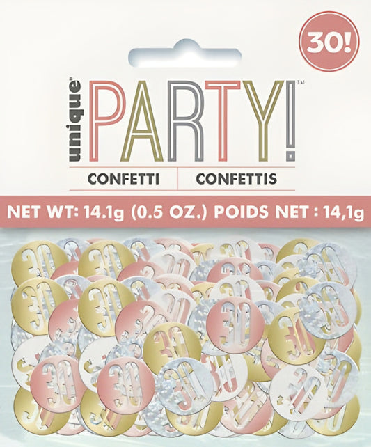 Rose Gold 30th Birthday Confetti Party Table Decoration Supplies