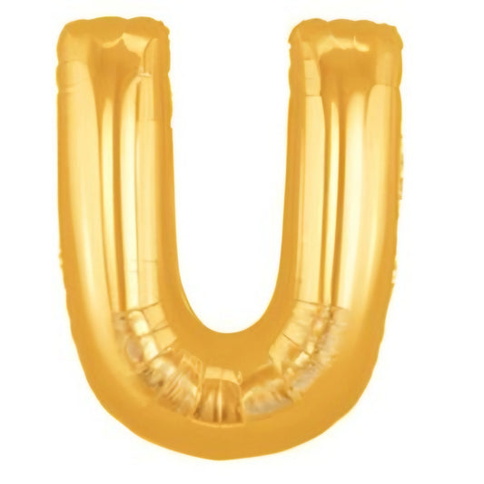 Gold Letter U Foil Balloon 34 Inch Alphabet Helium Party Decoration