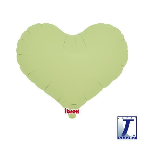 Pastel Green Foil Heart Balloon 14"(35cm) (unpackaged)
