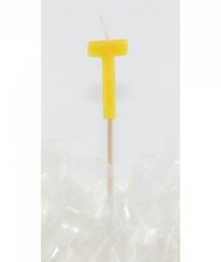 ALPHABET CANDLE #T ASSORTED COLOURS