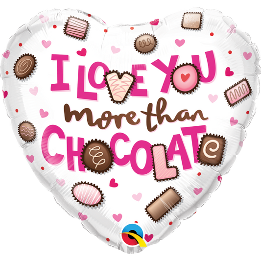 Foil Balloon 18"(45cm) I Love You More Than Chocolate