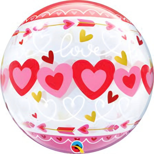Connected Hearts Love Bubble Balloon 22in Clear Party Decoration
