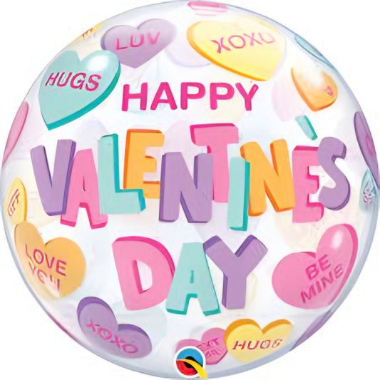22in Valentine Candy Hearts Bubble Balloon Love Party Decoration