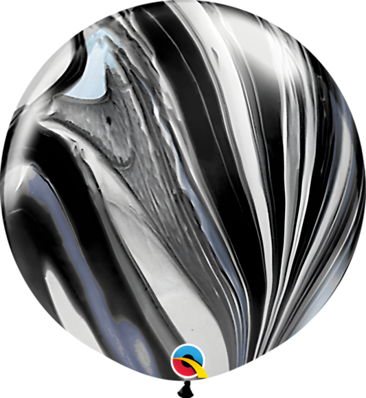 30" Black & White Superagate Pack Of 2