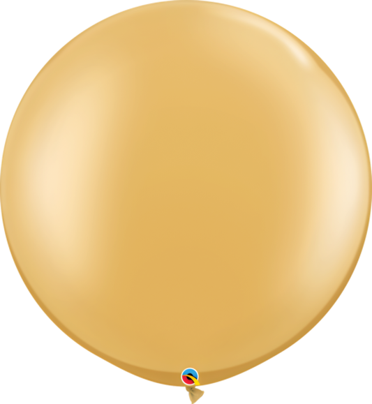 Gold Metallic Latex Balloons 3ft Helium Quality Pack of 2 Party