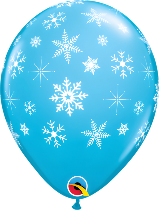 Snowflakes & Sparkles Printed Latex Balloons 11in Pack of 50 Party