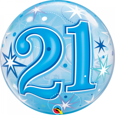 Bubble Balloon 22" Blue Star '21'