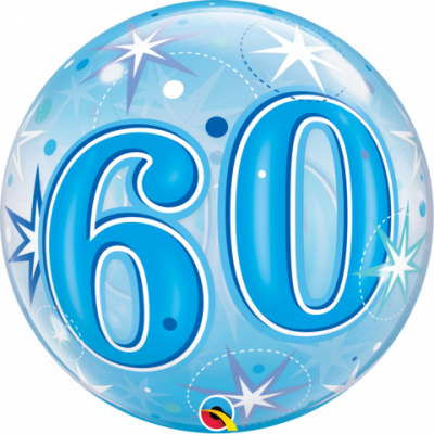 Bubble Balloon 22" Blue Star '60'
