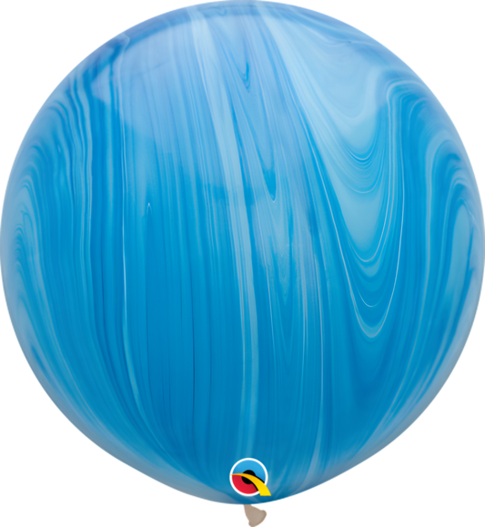 30in Blue Super Agate Latex Balloons Pack of 2 Party Decoration