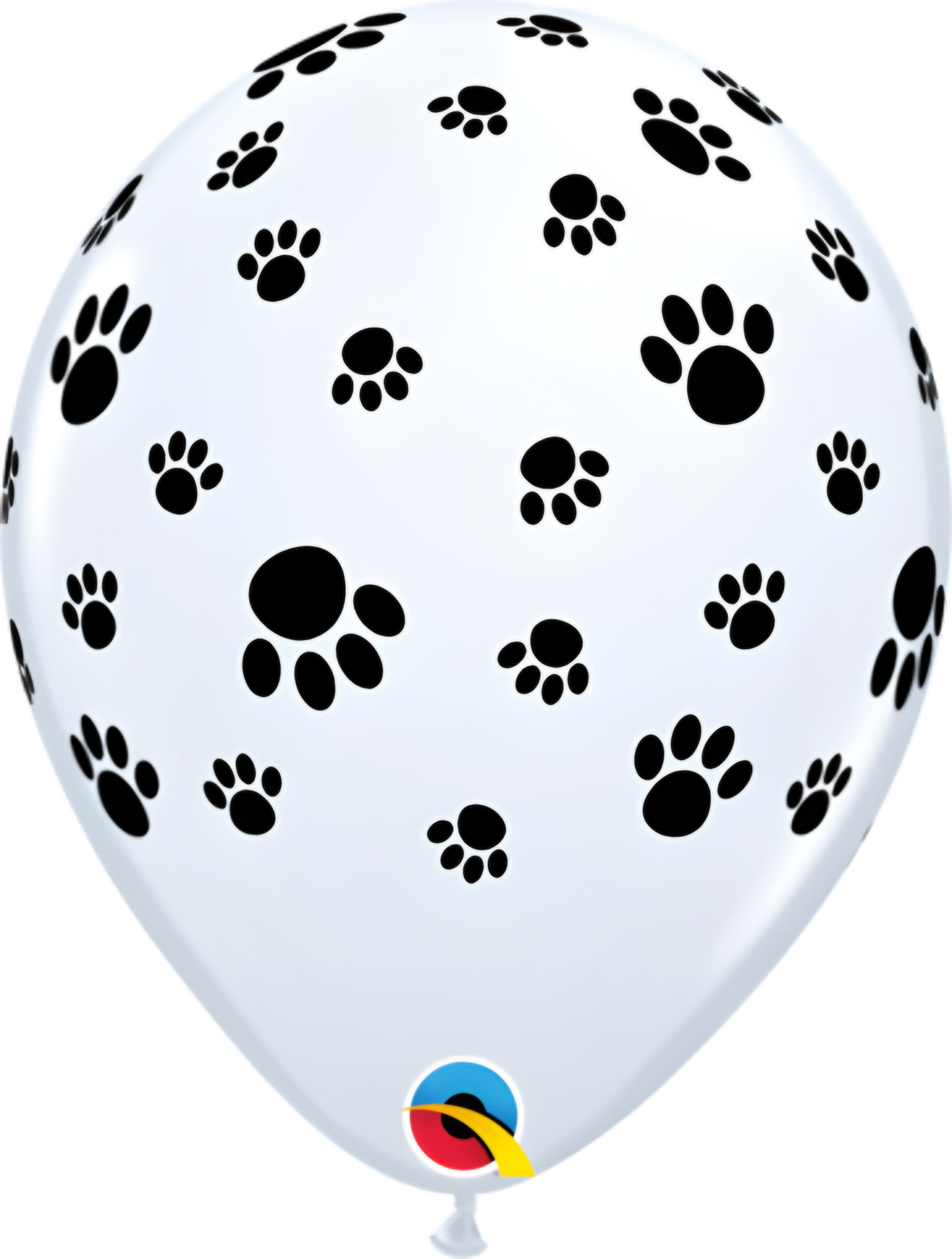 11in White Paw Print Printed Latex Balloons Pack of 50 Party Decoration