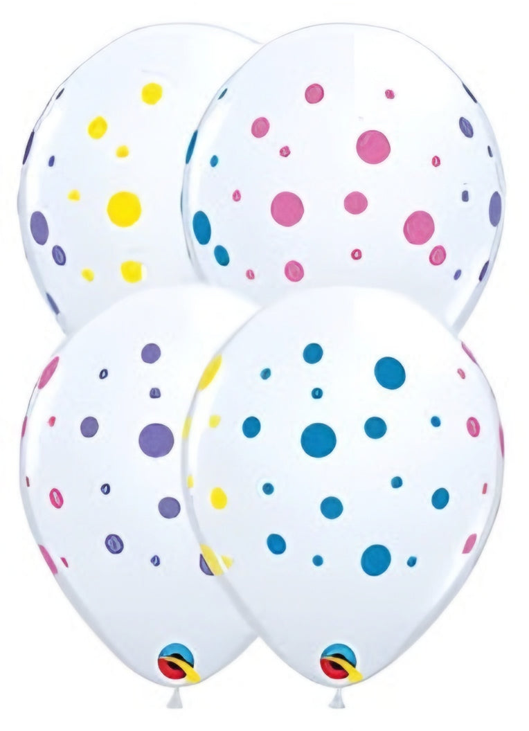 Colorful Dots Printed Latex Balloons 11in Pack of 50 Party Decoration