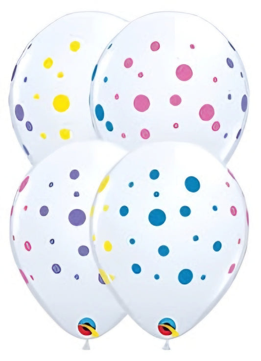 Colorful Dots Printed Latex Balloons 11in Pack of 50 Party Decoration