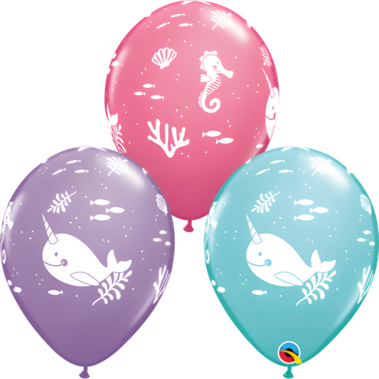 Under The Sea Printed Latex Balloons 11in Pack of 50 Kids Party Decoration